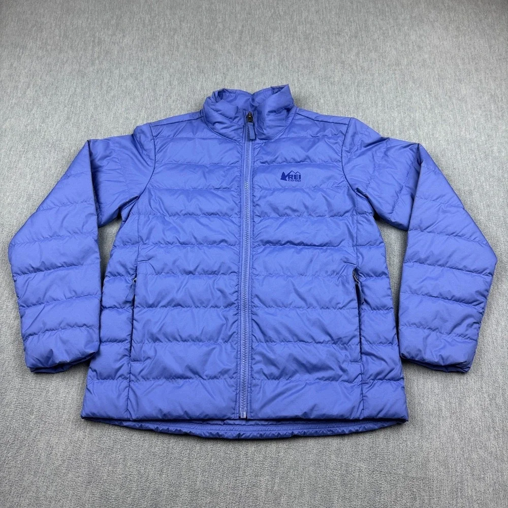 REI Co-op Jacket Kids Medium Purple Down 650 Puffer Coat Lightweight‎ Insulated